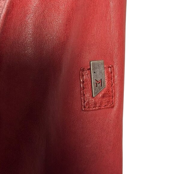 Mauritius Leather Women's Christy Scatter Star Red Leather Moto Jacket Size XS - Picture 10 of 16